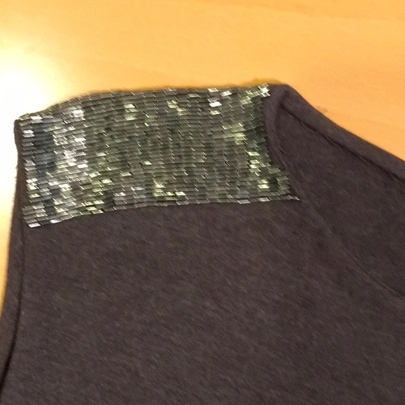 90s Susan Lazar shell top w/ beaded shoulder, S/M - Picture 8 of 9